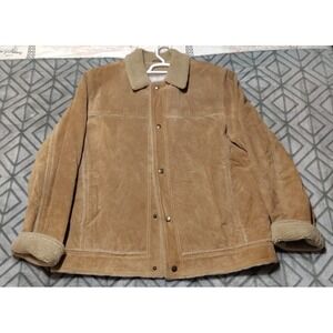 Wilsons Leather M. Julian Sherpa Genuine Suede Leather Mens Tan Coat Large 90's‎